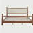 Solid Poplar & Plywood Bed Frame with Upholstered Headboard, King