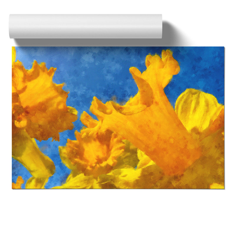 Yellow Daffodils Painting - Frameless Print, 42cm H x 59cm W x 0.1cm D