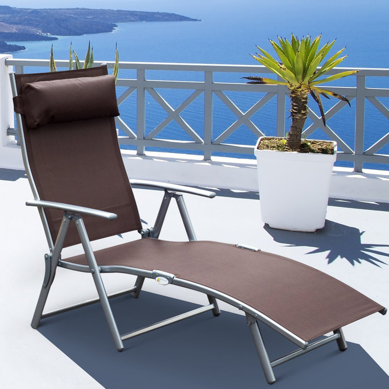 137cm Long Reclining Single Chaise, Brown
