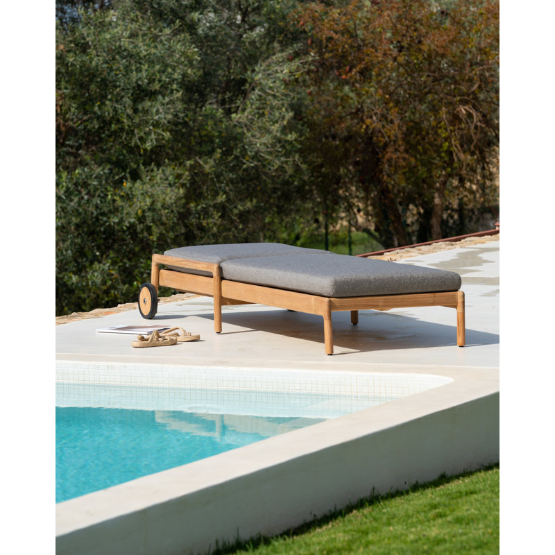 Jack Outdoor Chaise Lounge Cushion, Off White