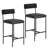 2pcs Bar Stools Kitchen Bar Stools With Footrest, 25.5 In Upholstered Bar Chairs Counter Barstools Black-303911143