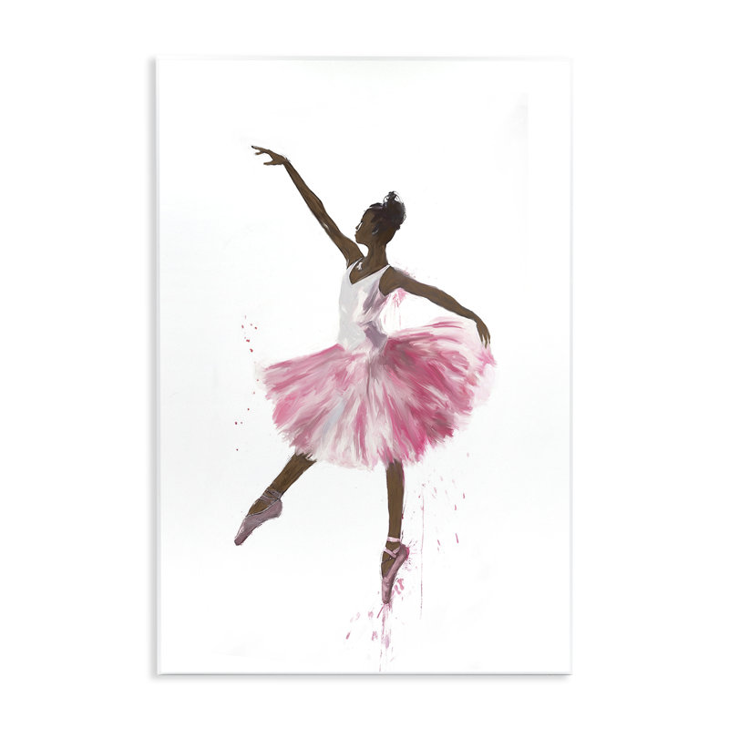 «Graceful Ballerina in Pink», art mural sur bois par Ramona Murdock, H 19 po x l 13 po