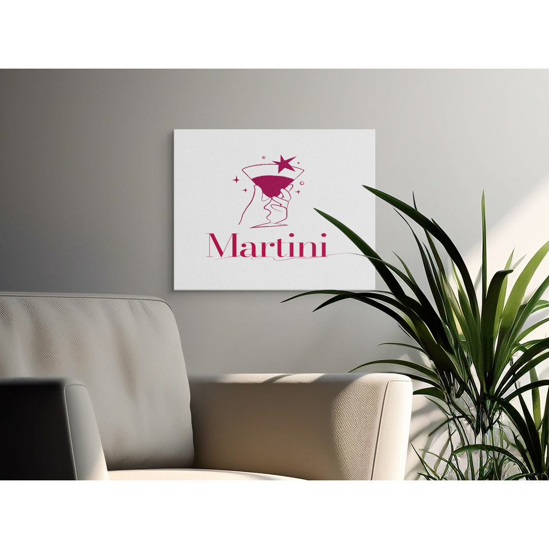 Chic Martini Drink Bar Cart Canvas Print