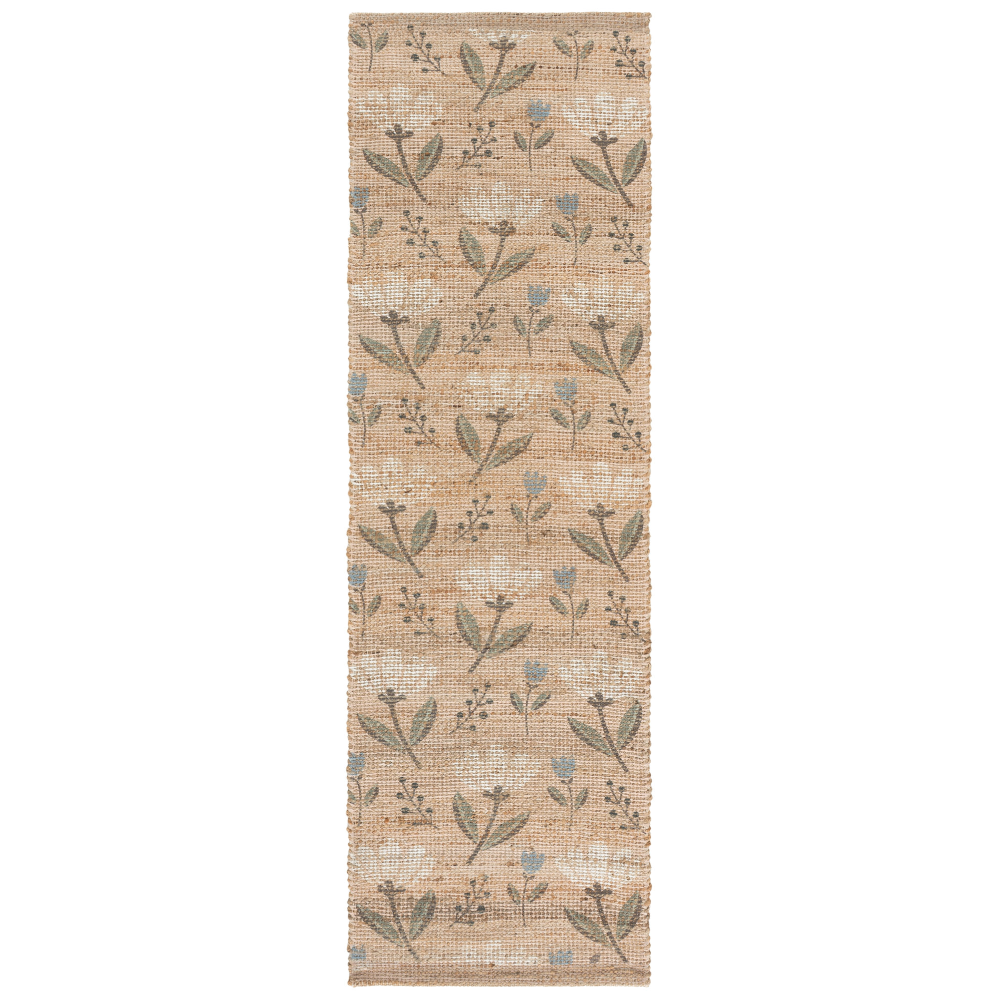 Saffron Hand Woven Jute/Sisal; Chenille; Cotton Floral Indoor Rug, 2'-3" X 8'-0" Runner