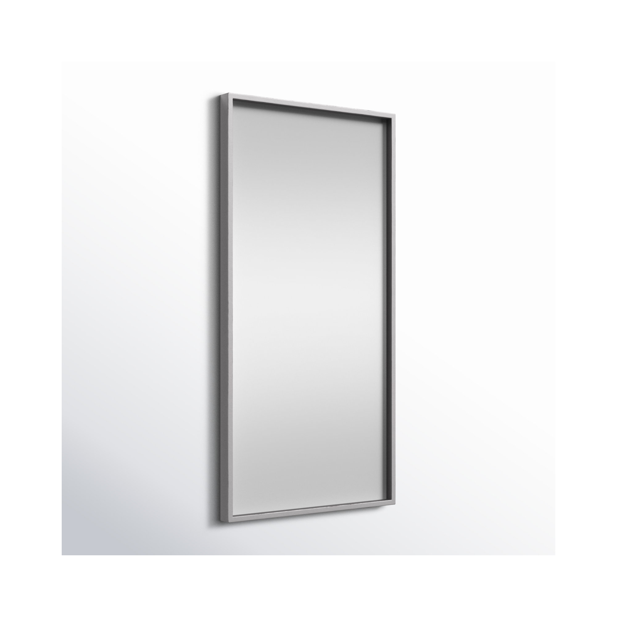 Sabine Metal Rectangle Wall Mirror, 14" x 28", Silver