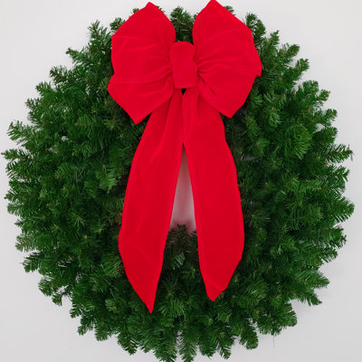 36" Christmas Wreath With Large Red Bow