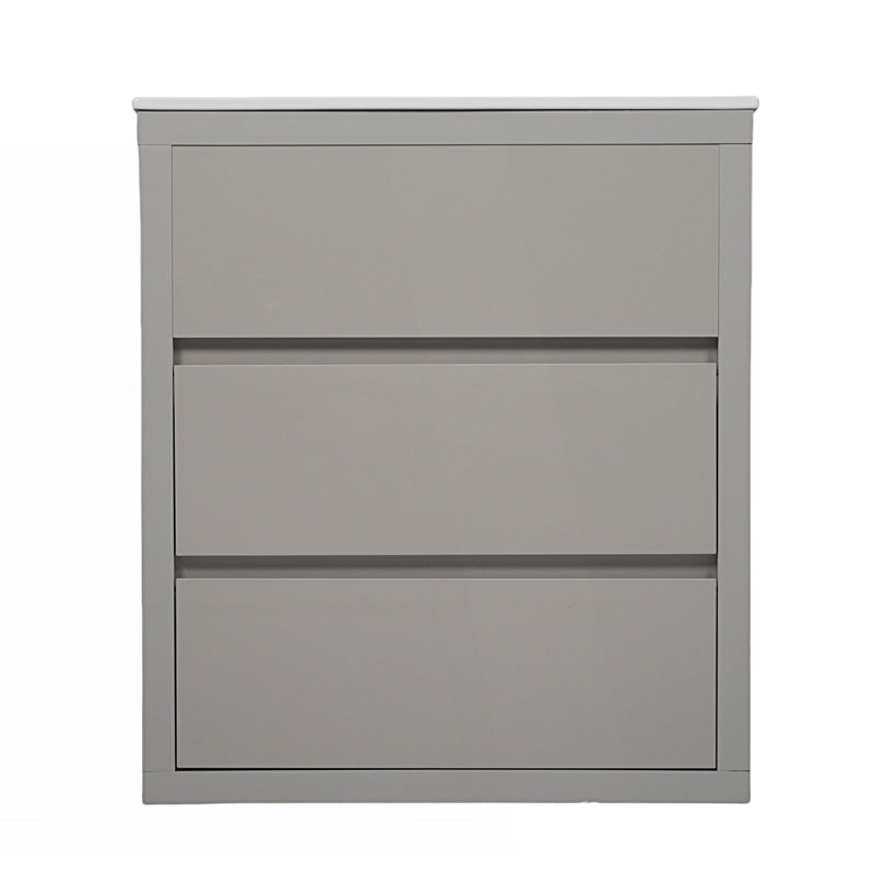 Ensemble de meuble-lavabo double avec deux lavabos séparés en céramique, Gris