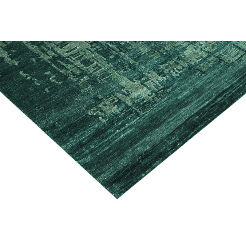 Abstract Area Rug in Green, Rectangle 2' x 3', Wool