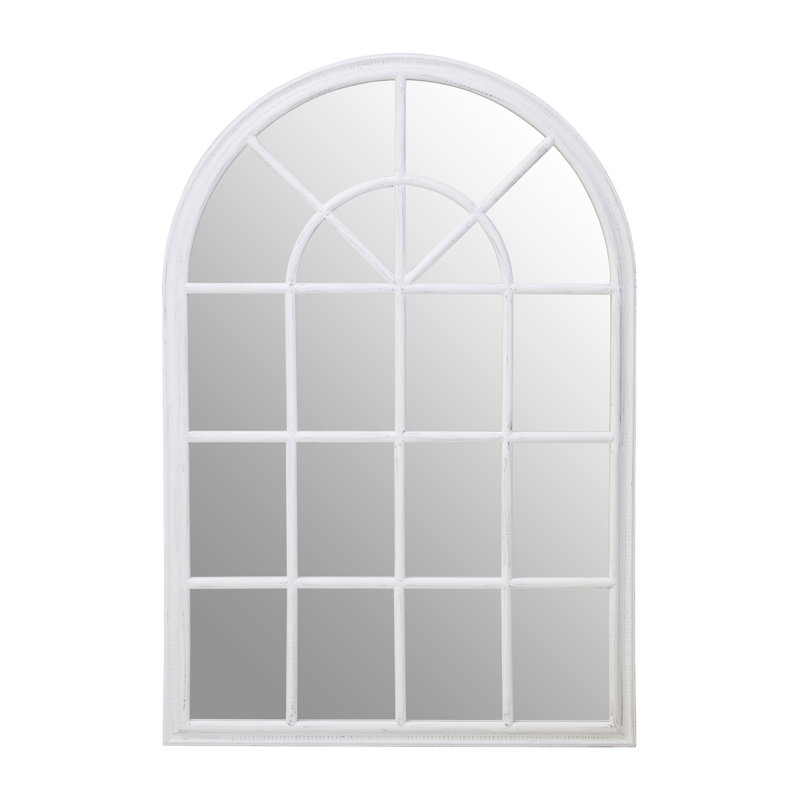Lovida Manufactured Solid Wood Arch Mirror, White