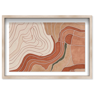 Oliver Gal Garnet Earth Abstract - Luxury Shadowbox Framed Wall Art