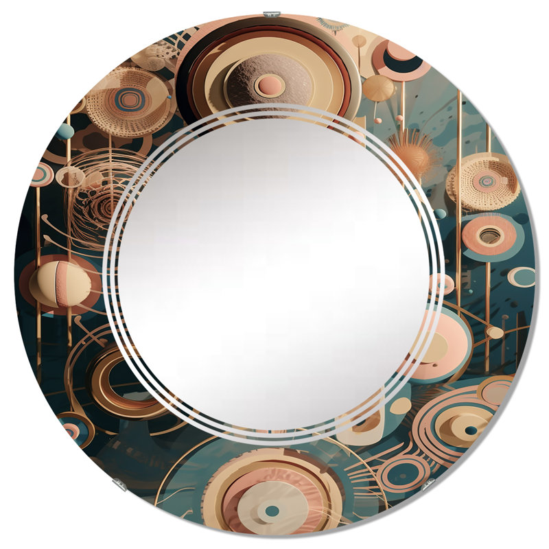 Waucoba - Miroir mural moderne rond, 32 po x 32 po