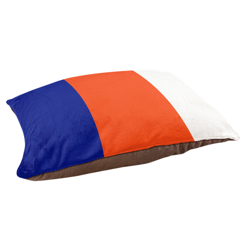 Coussin pour chien Indiana, Grand (l 40 po x P 30 po x H 6,5 po), Bleu / orange / argent