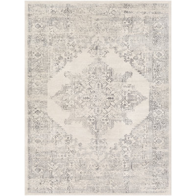 Gaither Machine-Woven Oriental Gray Area Rug