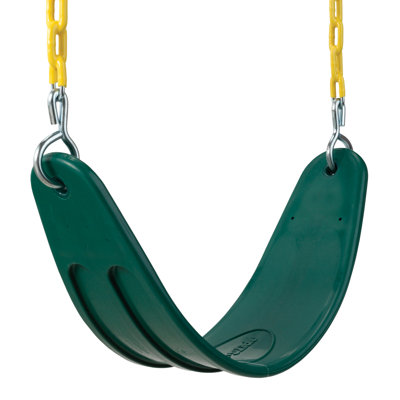 Heavy Duty 2-Piece Swing Seats with Chains, Supports up to 250 lbs (each) - Green