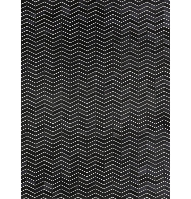 Natural Hide Cowhide Chevron Area Rug, Rectangle 5' x 8'