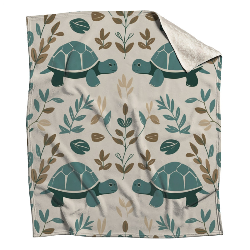 Tortues avec couvertures à feuilles, L 60 po x H 80 po