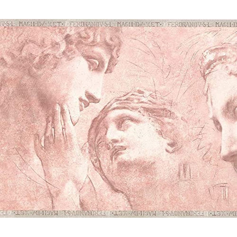 Papier peint abstrait, Rose / beige / gris