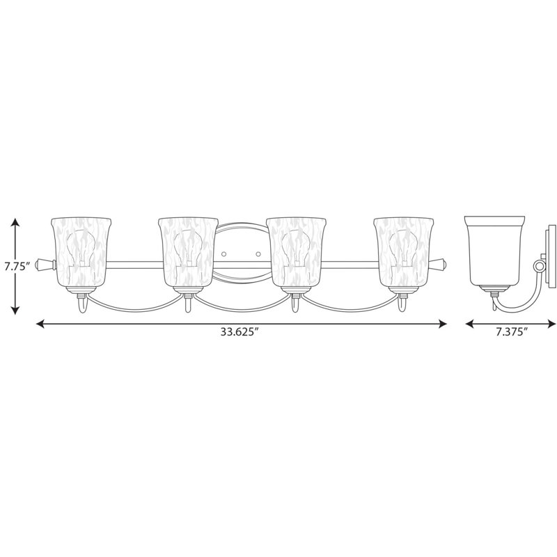 Éclairage pour meuble-lavabo 4 lumières Ermengarda, Blanc