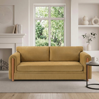 79.1" Modern Sofa with Sculptural Armrests and Exposed Legs