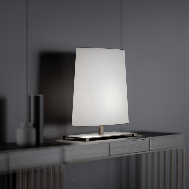 Ovale Table Lamp, Matte Light Satin Bronze, 22.7" H x 19.7" W x 7.8" D, 13 W
