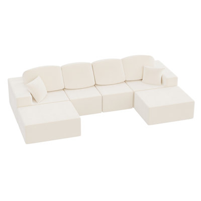 Canapé modulaire en forme de L Boneless, canapé de compression en U avec accoudoirs larges Cloud