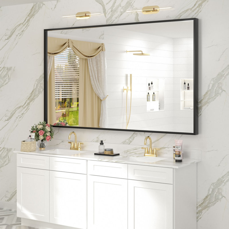 Miroir mural Amara, 60 po x 36 po, Matte Black