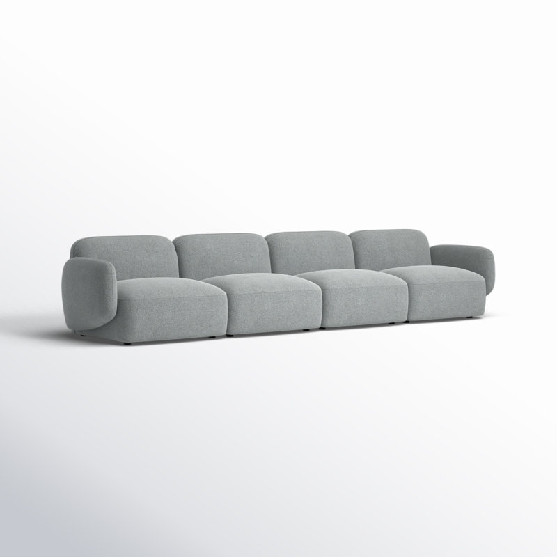 Isles Upholstered 150'' Sofa, Mellow Gray Chenille