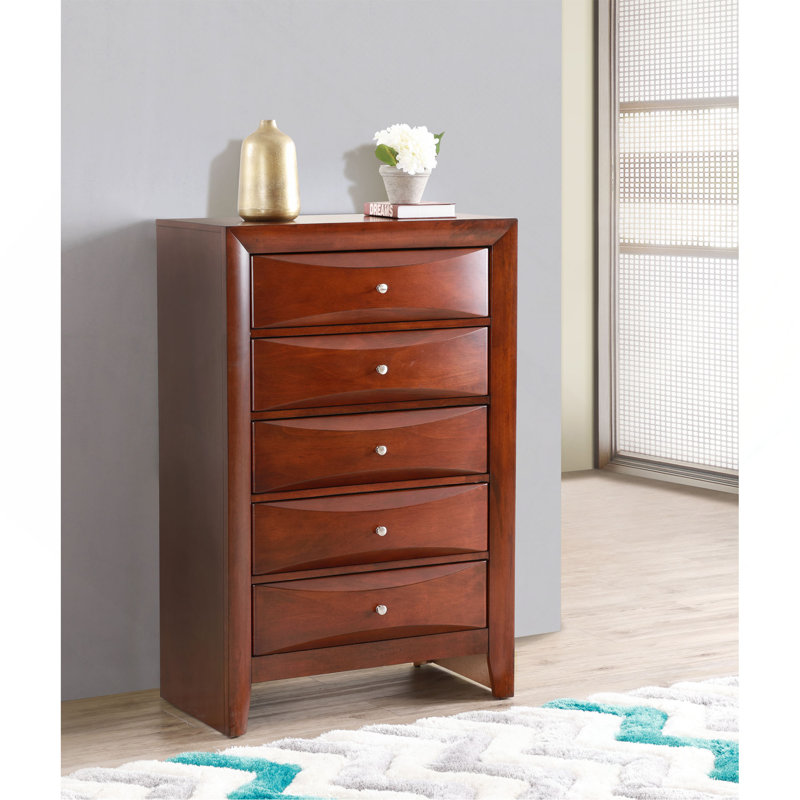 Commode verticale avec tiroir incurvé, Cerisier