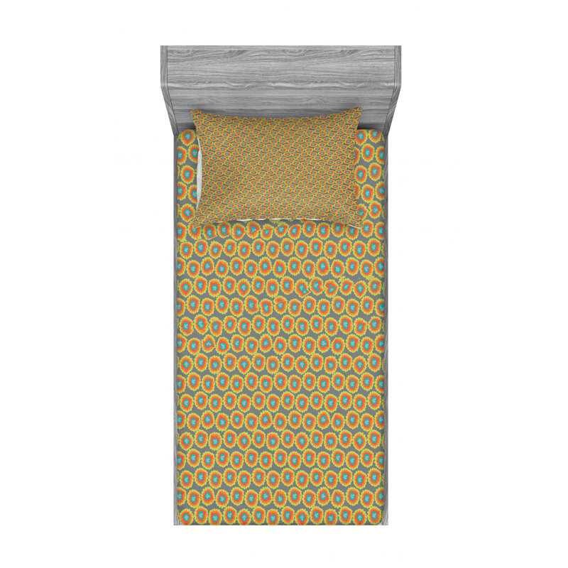 Microfiber Floral Fitted Sheet, Twin XL Fitted Sheet with 1 Pillowcase