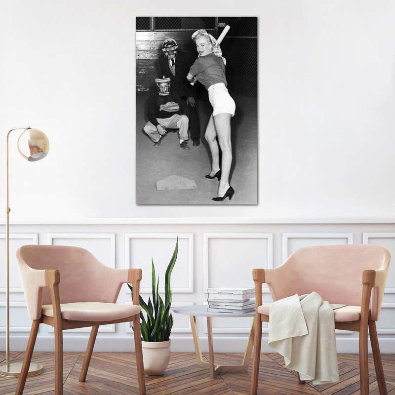 Marilyn Monroe At The Plate In Black Heels by Radio Days - Wrapped Canvas Print, 101.6 cm H x 66.04 cm W x 3.175 cm D