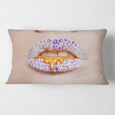 Housse et insert de coussin rectangulaire brillant avec strass et taches brillantes