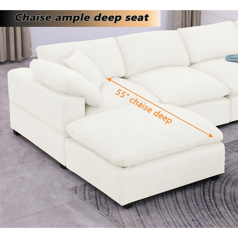 Canapé modulaire Alyciana, Polyester beige