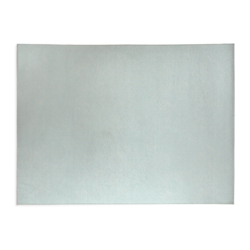 Tapis de bureau léger Ikat, L 7 pi x L 5 pi, Bleu clair