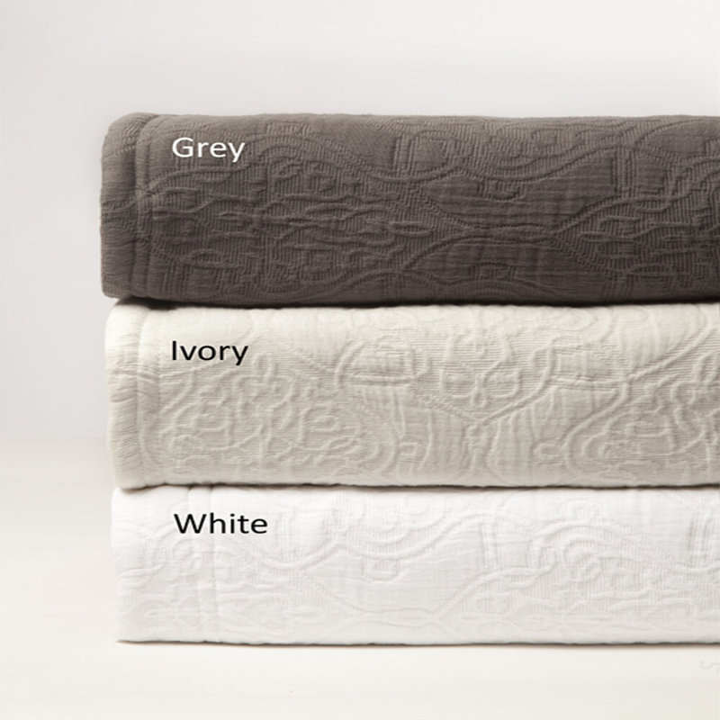 Gwen Percale Quilt Set, Twin Quilt + 1 Sham, Ivory