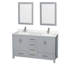 Meuble-lavabo double 72 po avec plateau en quartz et miroirs 24 po Sheffield-100481442-127325287-100500530