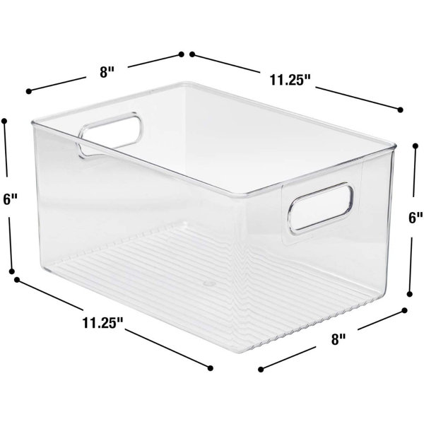 Sorbus Clear Storage Bins with Dividers 2 Pack