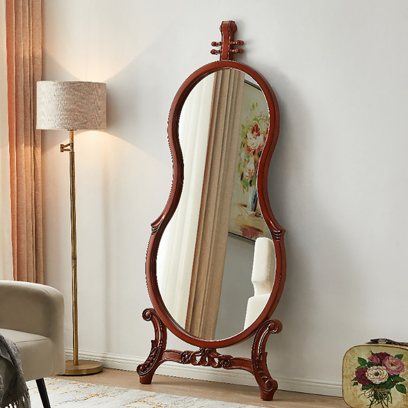 American-Style Retro Violin-Shaped Full-Length Mirror, 70.87" x 35.43" 
