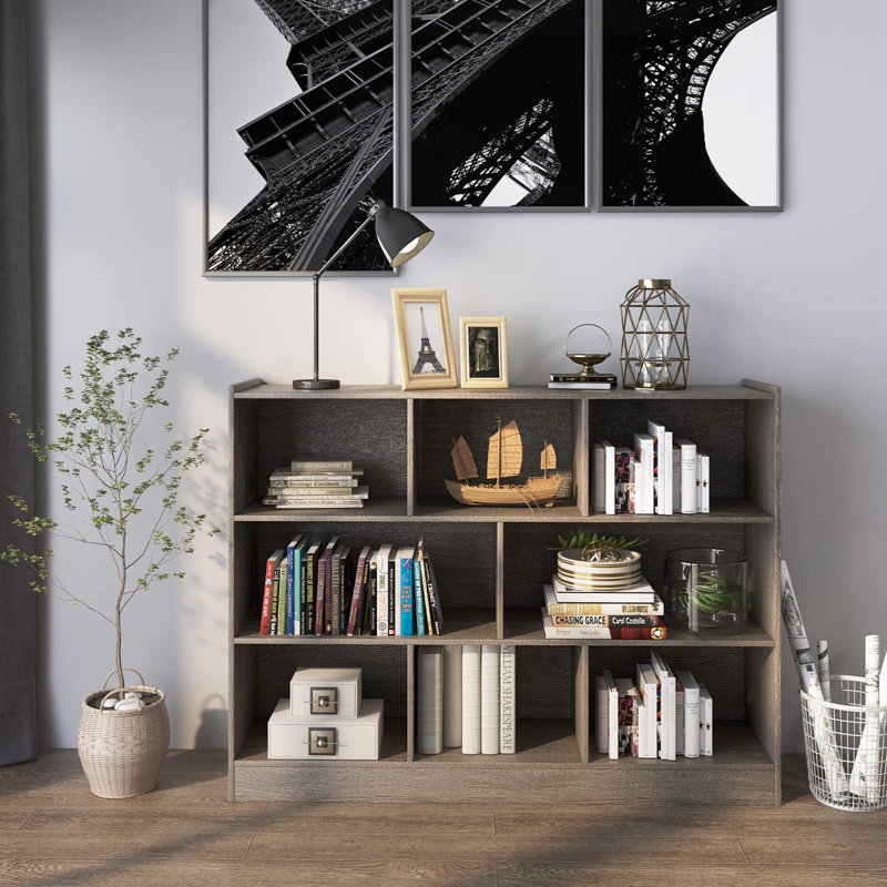 Bibliothèque à 8 cubes, Chêne gris