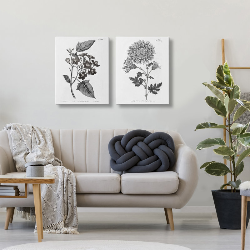 Ensemble de 2 reproductions d'art sur toile rétro en fleurs, design par Kelly Donovan, H 20 po x l 16 po