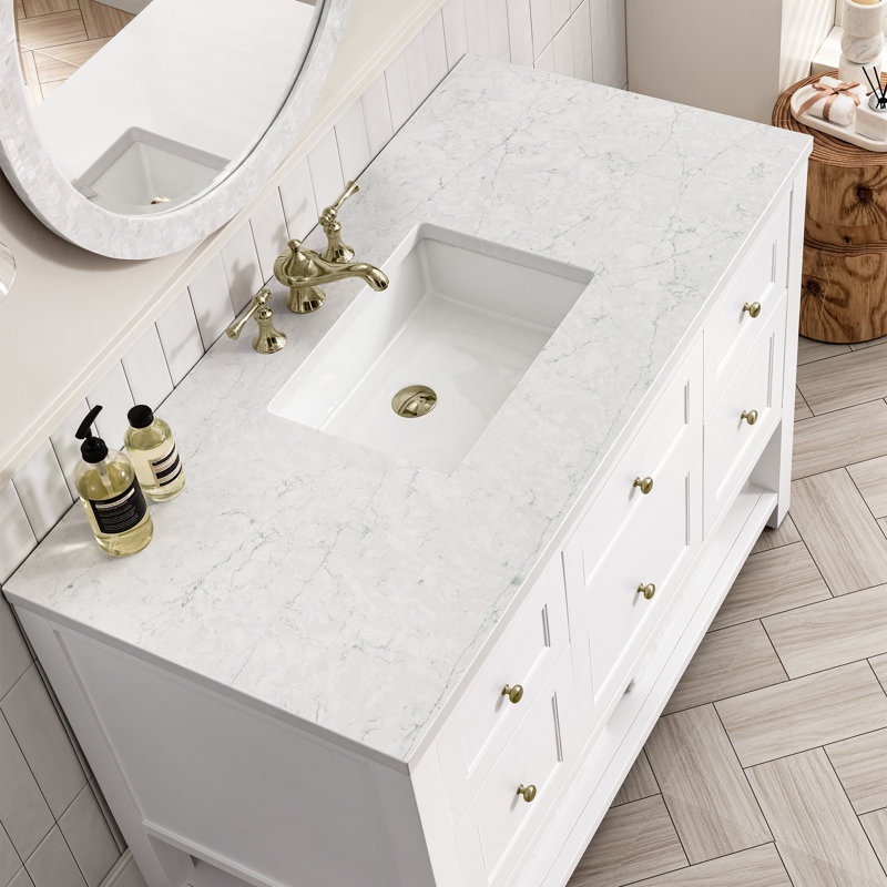 Breckenridge 48'' W Single Vanity, 8" Widespread, Parisien Bleu, Bright White