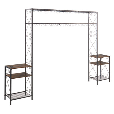 Grand cadre de lit avec 2 têtes de lit avec tables de chevet et armoire de rangement, tête de lit avec tablettes, tête de lit bibliothèque facile à assembler pour le fer et le bois de la chambre à coucher