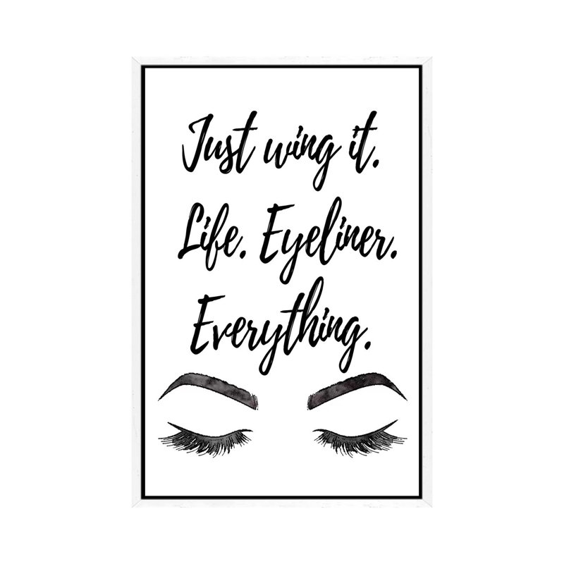 Just Wing It 1 Piece Wall Art on Canvas, 66.04 cm H x 45.72 cm W, White Framed Canvas
