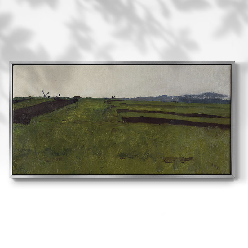 Série paysage - DCCCxxxx - Toile tendue avec châssis encadré - Prêt à être accroché, Argent argent, H 17 po x l 33 po