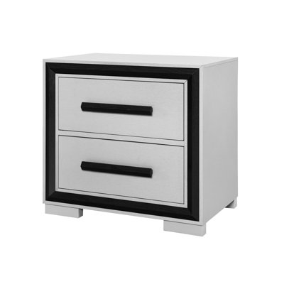 Solid Wood + Black Dresser With 2 Expansive Storage Drawers 20.63 In. Deep Package Spacious For Space Optimization -