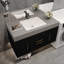 Meuble-lavabo flottant simple 39,4 po avec comptoir en faux marbre, lavabo en céramique, 2 tiroirs en bois massif multicouches et 2 armoires