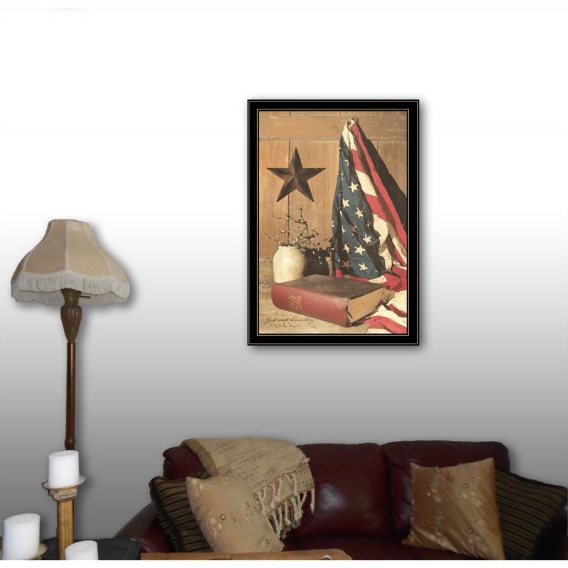 «God And Country» par Billy Jacobs, reproduction encadrée prête à accrocher, cadre noir
