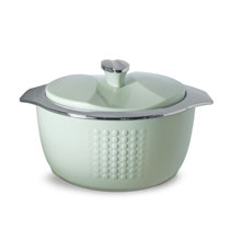 NEWARE Terra Cotta Non-Stick Casserole Stock Pot with Lid 100% PFOA Free  and Non Toxic (24CM)