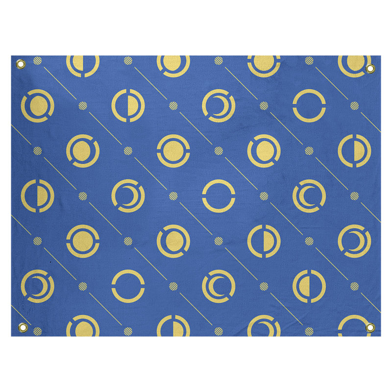 Tapisserie, H 50 po x l 59 po, Bleu/jaune