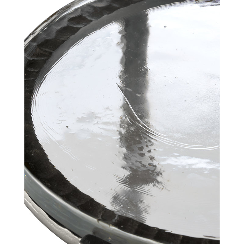 Acea Glass End Table, Graphite, 23.5" H x 12" W x 12" D