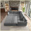 Canapé-lit modulaire en chenille de 118 po avec lit escamotable et garniture cloutée 118 po (gris)